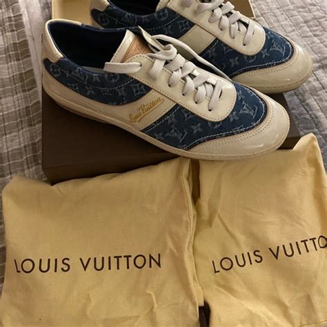 navy and pink louis vuitton runway sneakers|louis vuitton denim sneakers women's.